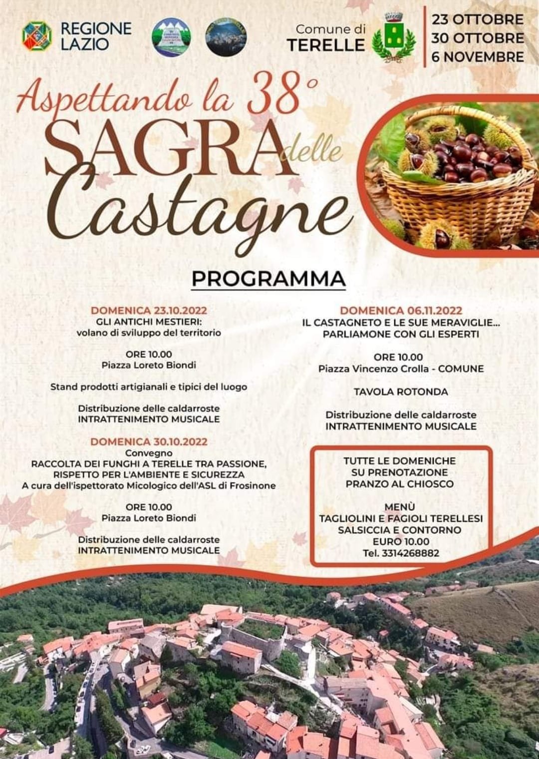 Locandina Sagra delle Castagne a Terelle (Frosinone)