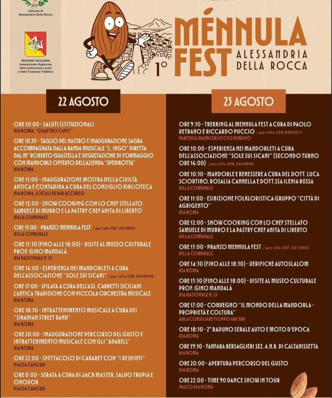 Locandina 1° Ménnula Fest 2025 a Alessandria della Rocca (Agrigento)