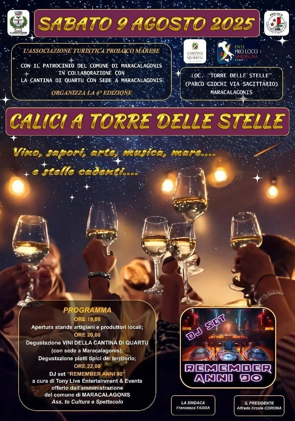 Locandina Calici a Torre delle Stelle 2025 a Maracalagonis (Cagliari)