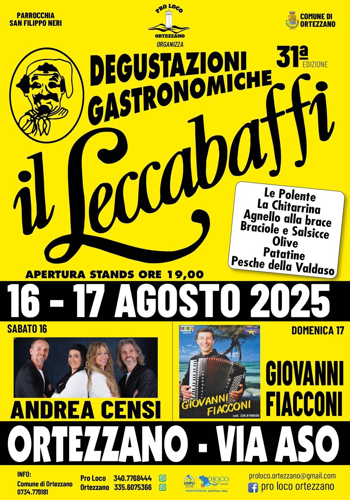 Locandina Il Leccabaffi 2025 a Ortezzano (Fermo)