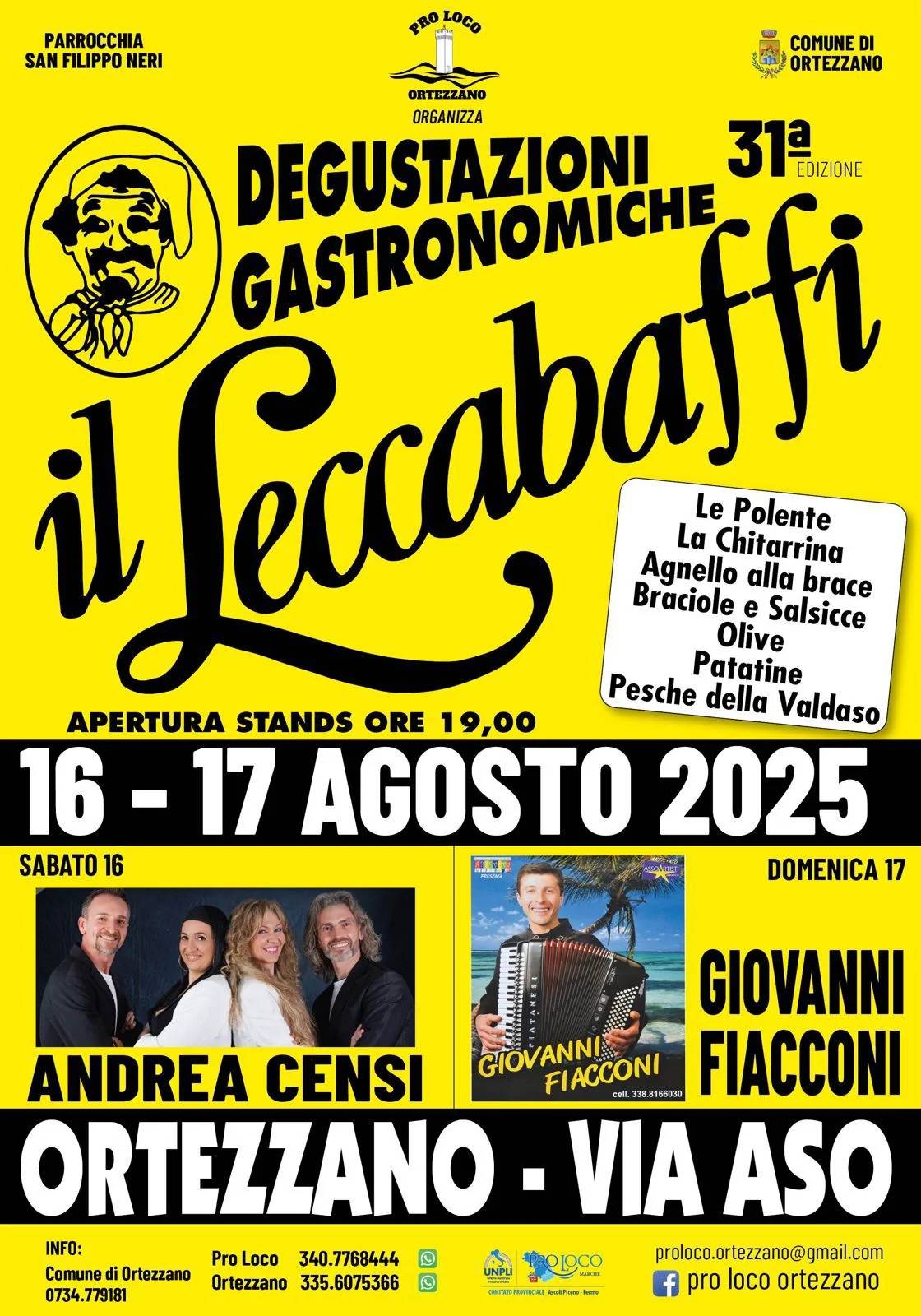Locandina Il Leccabaffi 2025 a Ortezzano (Fermo)