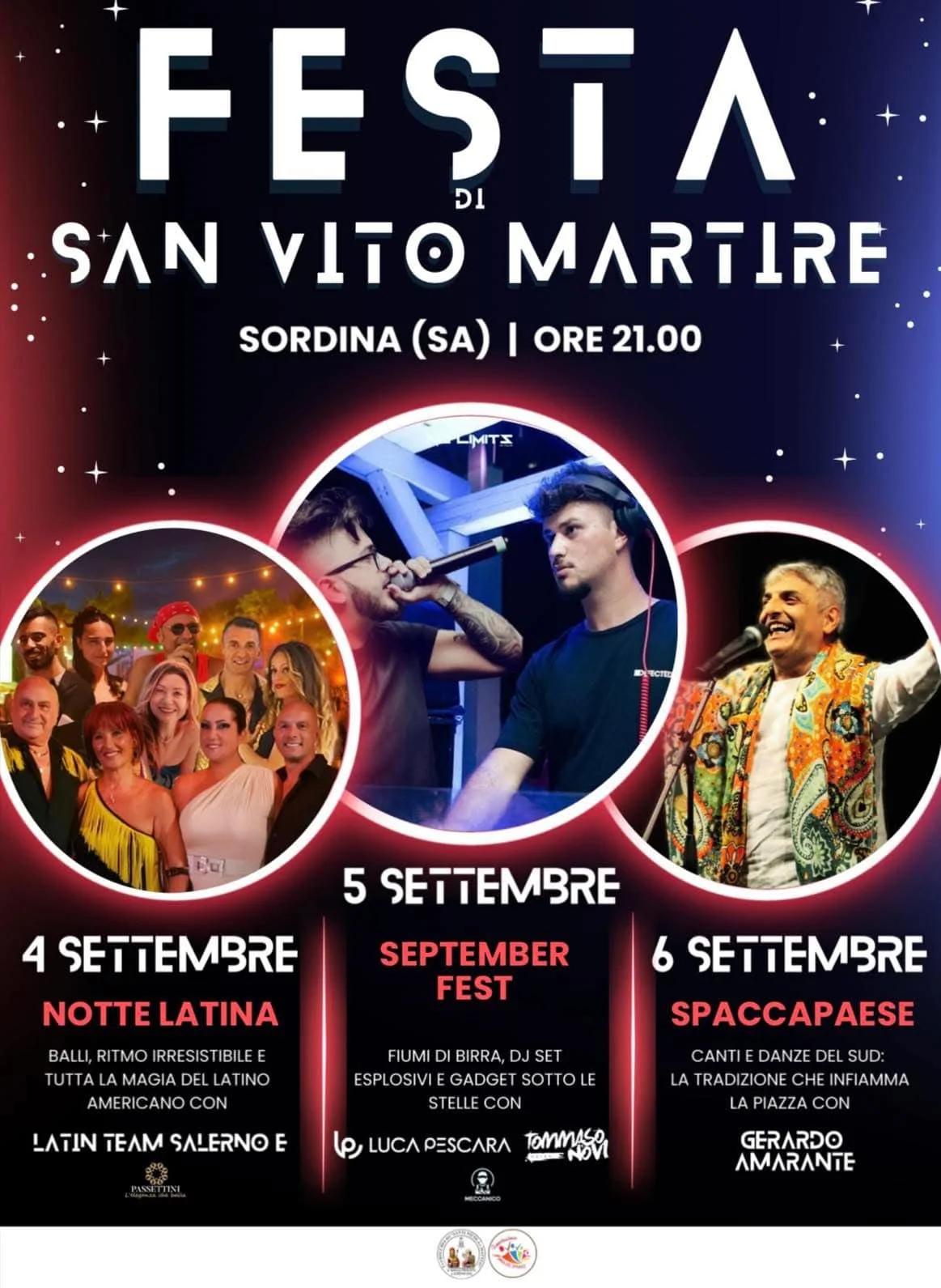 Locandina Festa di San Vito Martire 2025 a Salerno (Salerno)