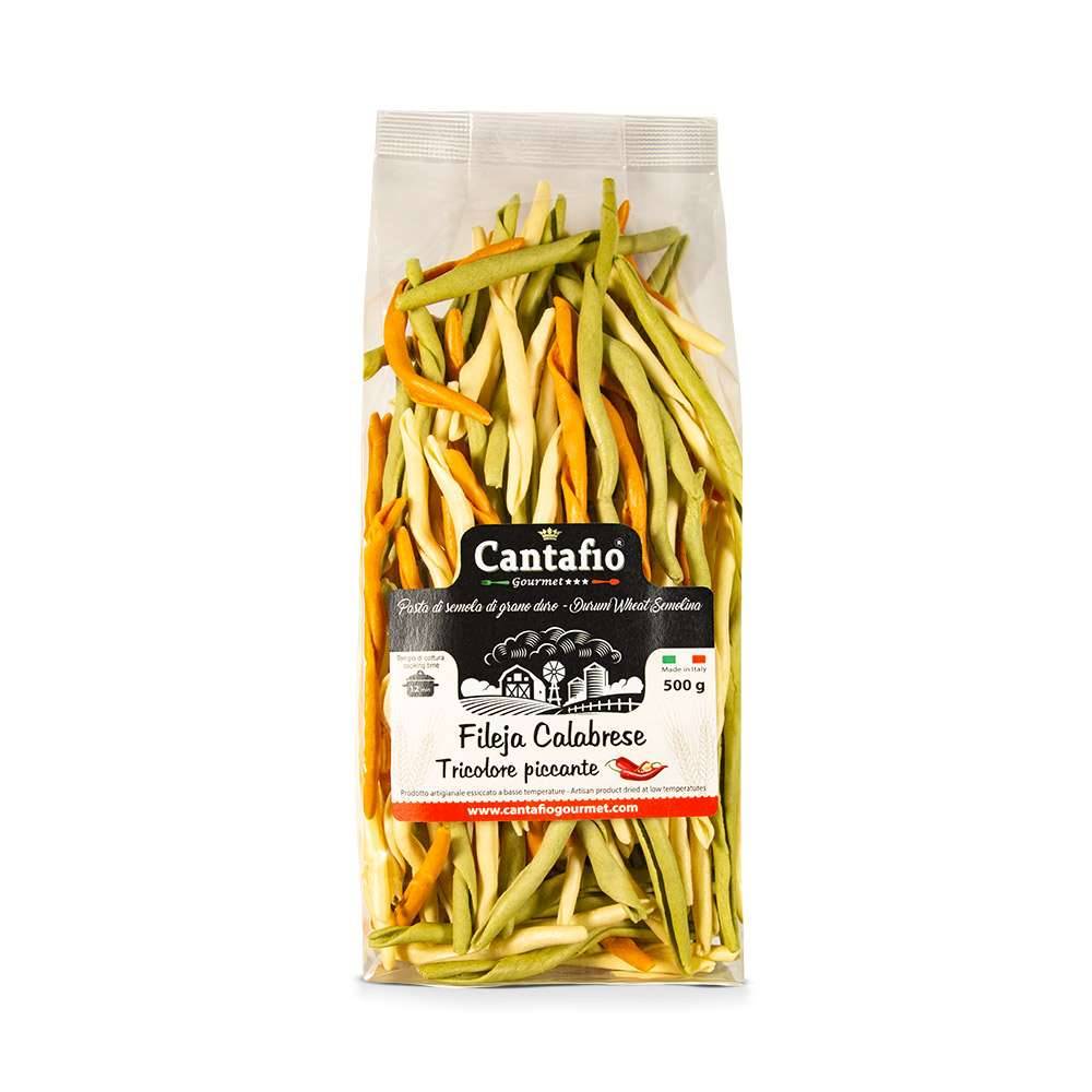 Fileja Calabrese Tricolore piccante 500g - maccheroni al ferretto - pasta artigianale